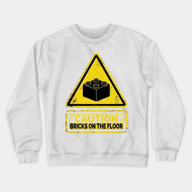 Caution Bricks on the Floor Crewneck Sweatshirt by Edgeofnowhere